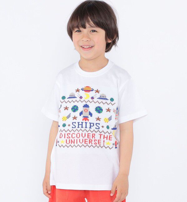 SHIPS KIDS「SHIPS KIDS:100～130cm / スペース 刺繍 Tシャツ 」|Tシャツ・カットソー|