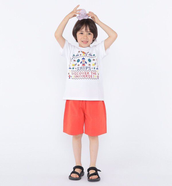 SHIPS KIDS「SHIPS KIDS:100～130cm / スペース 刺繍 Tシャツ 」|Tシャツ・カットソー|