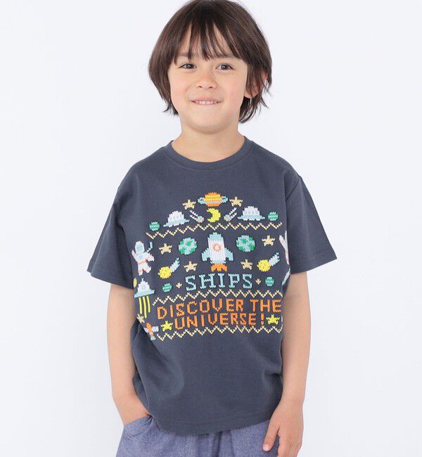 SHIPS KIDS「SHIPS KIDS:100～130cm / スペース 刺繍 Tシャツ 」|Tシャツ・カットソー|