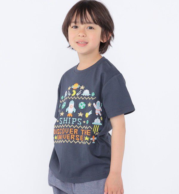 SHIPS KIDS「SHIPS KIDS:100～130cm / スペース 刺繍 Tシャツ 」|Tシャツ・カットソー|