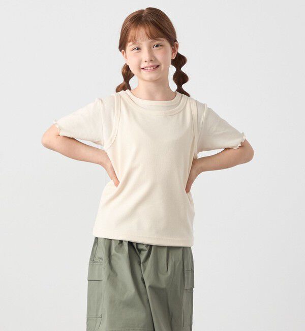 SHIPS any「SHIPS any: リブTシャツ＆タンクトップ レイヤードセット<KIDS>」|Tシャツ・カットソー|オフホワイト