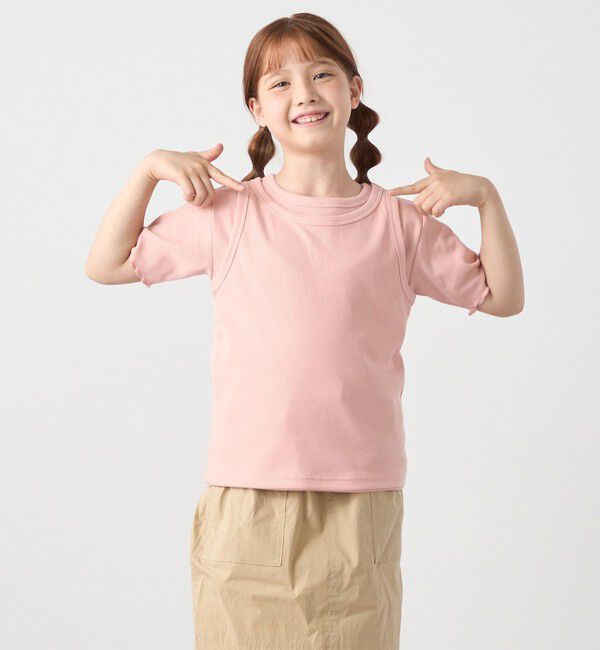 SHIPS any「SHIPS any: リブTシャツ＆タンクトップ レイヤードセット<KIDS>」|Tシャツ・カットソー|