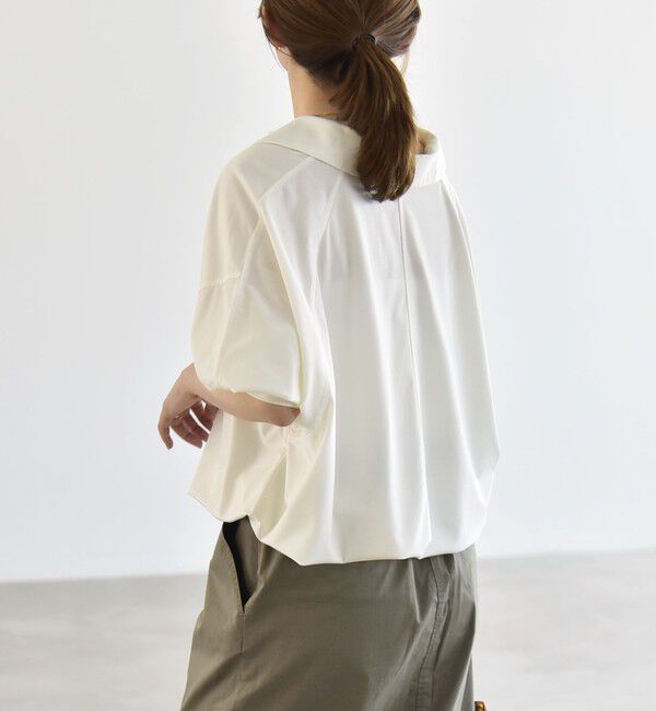 quaranciel「:〈接触冷感/洗濯機可能〉シルク ミックス ポンチ ドロスト ポロ プルオーバー」|Tシャツ・カットソー|