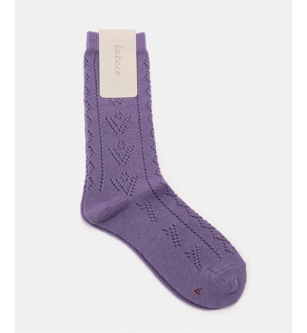 IENA「babaco/ババコ Eyelet socks 靴下 BA02-BT17」|ソックス|パープル B