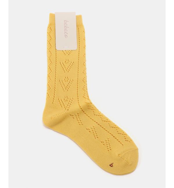 IENA「babaco/ババコ Eyelet socks 靴下 BA02-BT17」|ソックス|イエロー