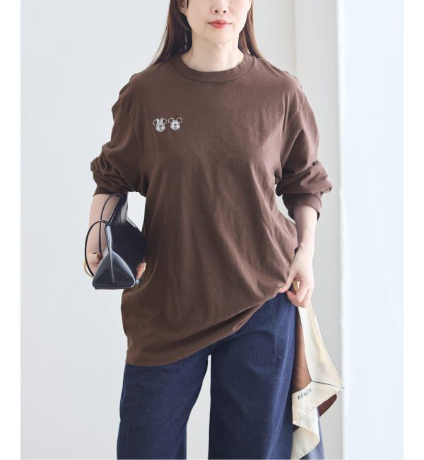 journal standard L'essage「JANE SMITH/ジェーンスミス / MICKEY&MINNIE FACE L/S Tシャツ」|Tシャツ・カットソー|ブラウン