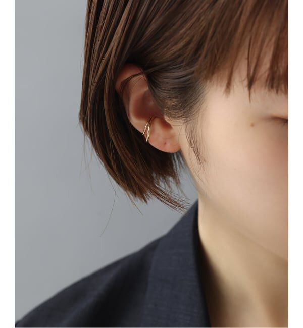 Lilas by Spick&Span「ダブルラインイヤーカフ K10（片耳）」|イヤーカフ|