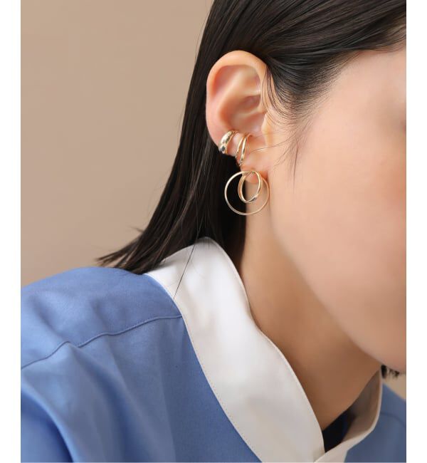 Lilas by Spick&Span「ダブルラインイヤーカフ K10（片耳）」|イヤーカフ|