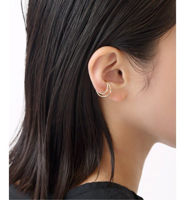 Lilas by Spick&Span「ダブルラインイヤーカフ K10（片耳）」|イヤーカフ|