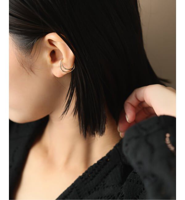 Lilas by Spick&Span「ダブルラインイヤーカフ K10（片耳）」|イヤーカフ|