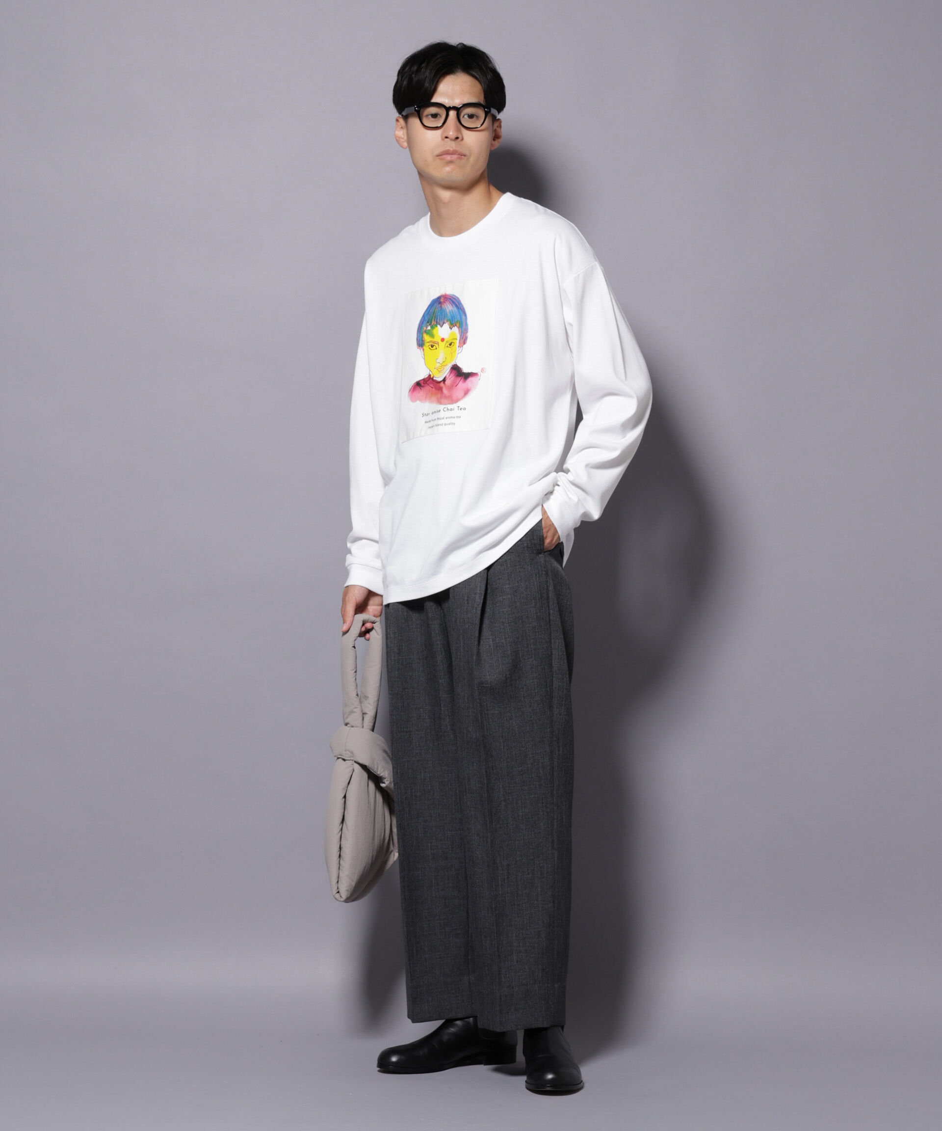 NANO universe「Anti Soaked(R)&times;SUNCHAIポートレート汗染み防止 Ｔシャツ長袖」|Tシャツ・カットソー|