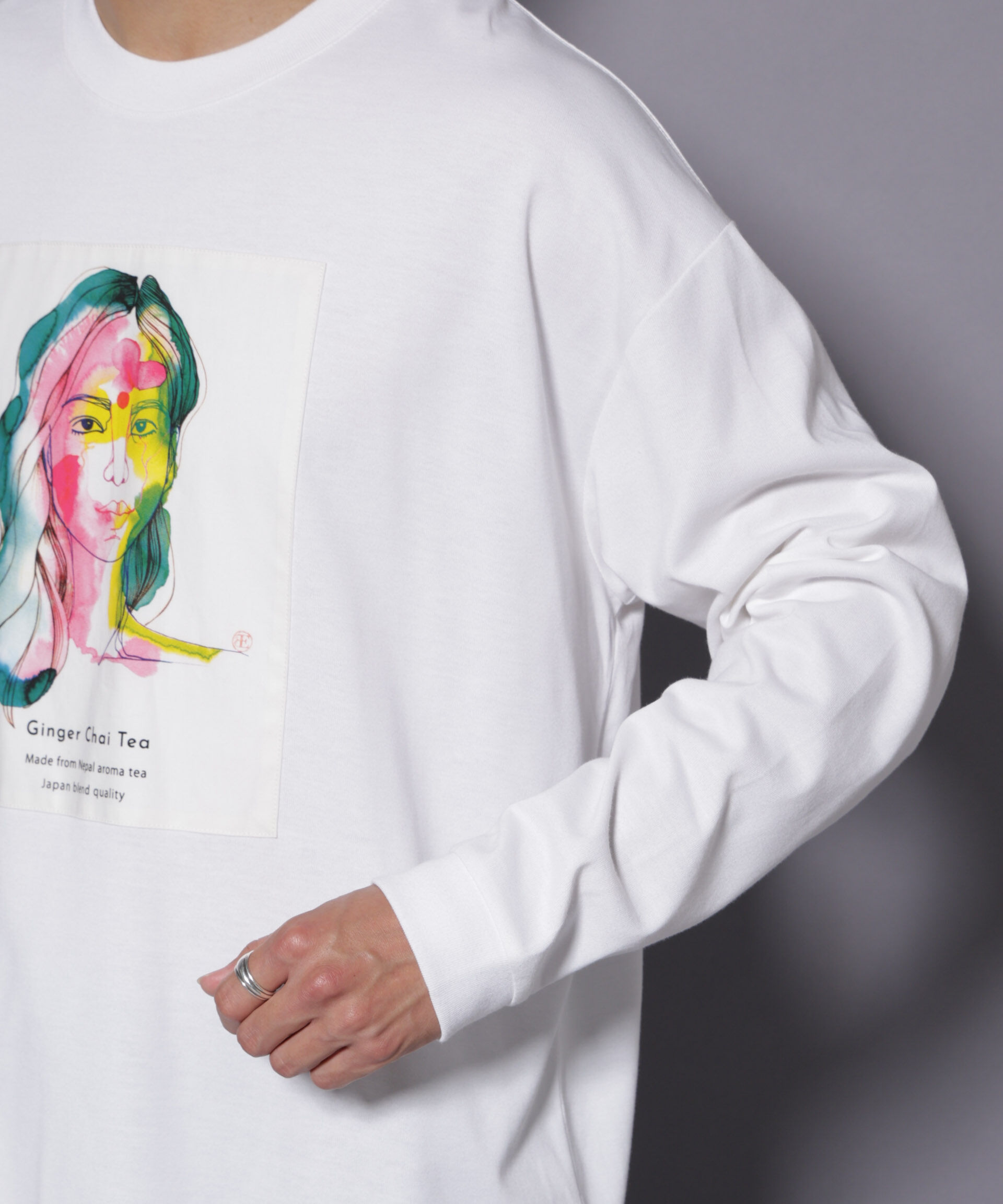 NANO universe「Anti Soaked(R)&times;SUNCHAIポートレート汗染み防止 Ｔシャツ長袖」|Tシャツ・カットソー|