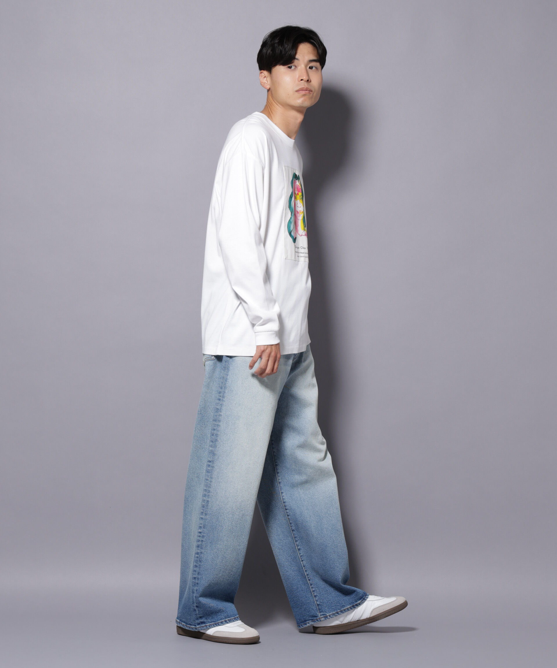 NANO universe「Anti Soaked(R)&times;SUNCHAIポートレート汗染み防止 Ｔシャツ長袖」|Tシャツ・カットソー|