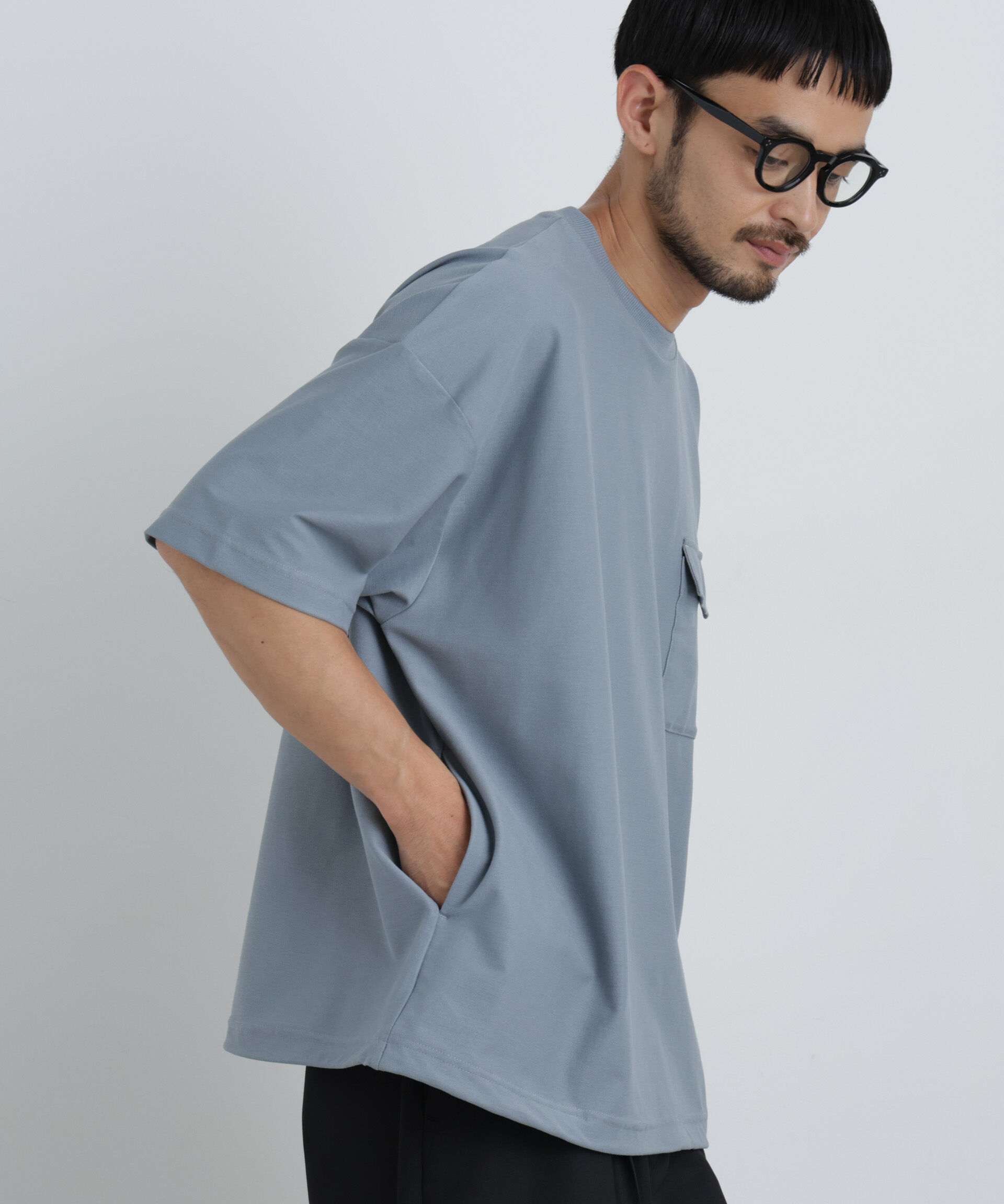 NANO universe「リングドットポケットTシャツ半袖」|Tシャツ・カットソー|