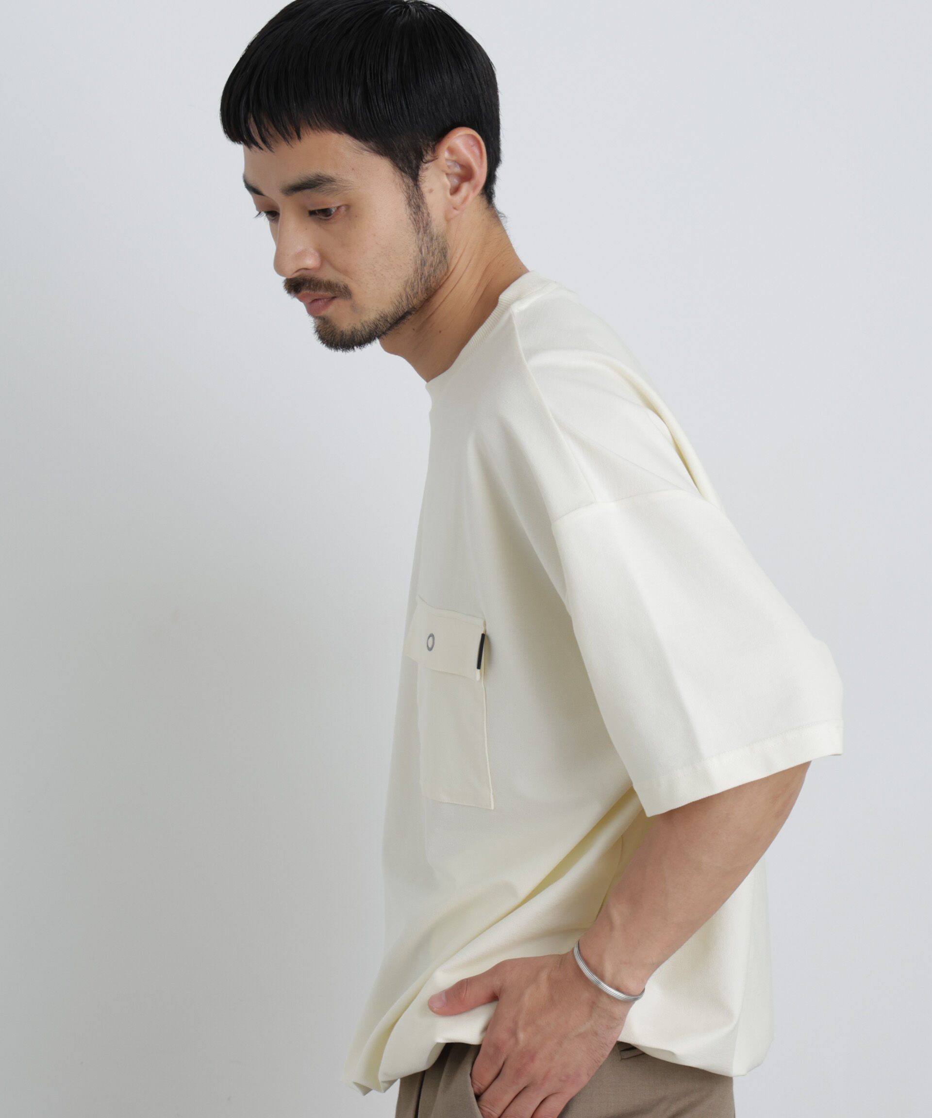 NANO universe「リングドットポケットTシャツ半袖」|Tシャツ・カットソー|