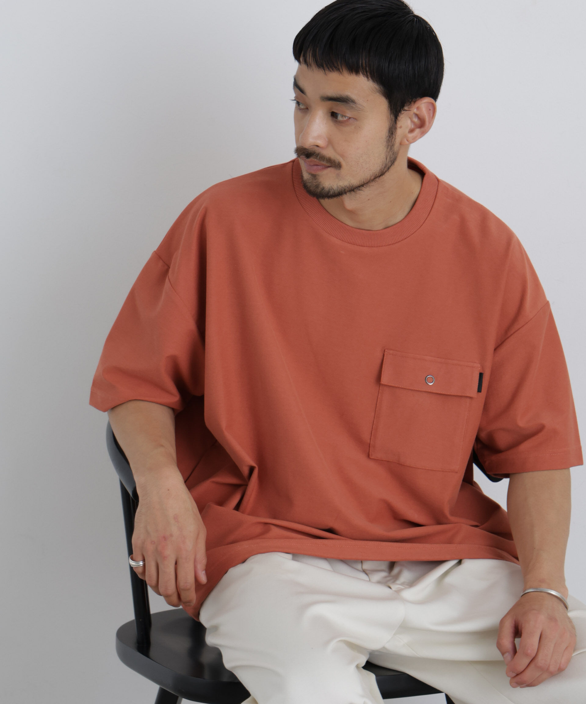 NANO universe「リングドットポケットTシャツ半袖」|Tシャツ・カットソー|テラコッタ6