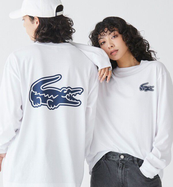 LACOSTE「【オンライン限定】LACOSTE オーバーサイズ バックプリント ロングスリーブTシャツ」|Tシャツ・カットソー|ホワイト