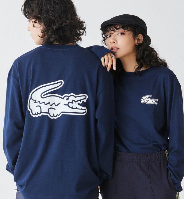LACOSTE「【オンライン限定】LACOSTE オーバーサイズ バックプリント ロングスリーブTシャツ」|Tシャツ・カットソー|ネイビー