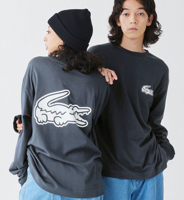 LACOSTE「【オンライン限定】LACOSTE オーバーサイズ バックプリント ロングスリーブTシャツ」|Tシャツ・カットソー|チャコール
