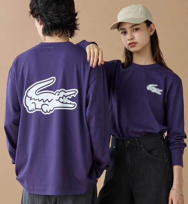 LACOSTE「【オンライン限定】LACOSTE オーバーサイズ バックプリント ロングスリーブTシャツ」|Tシャツ・カットソー|パープル