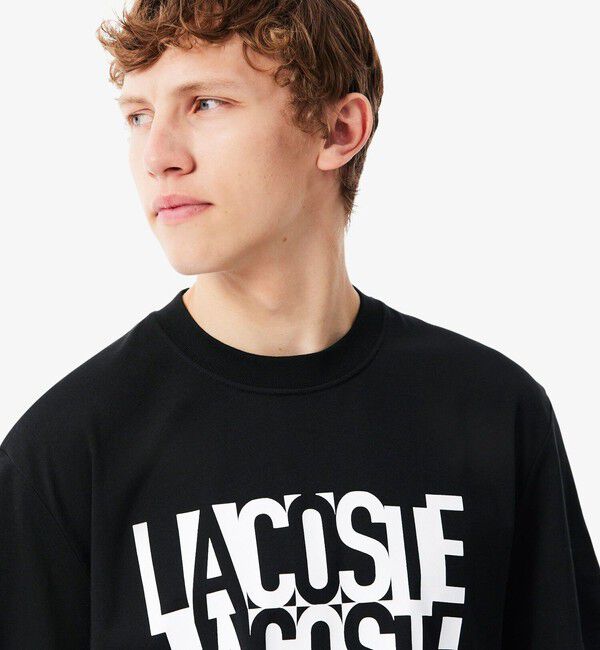 LACOSTE「リピートロゴプリントコットンTシャツ」|Tシャツ・カットソー|