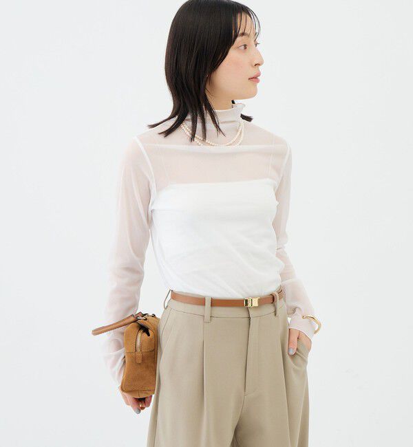NOLLEY'S sophi「ウォッシャブルシアーオーガンジータートルネック」|Tシャツ・カットソー|