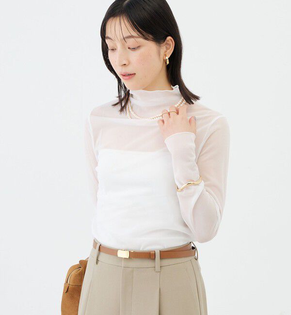 NOLLEY'S sophi「ウォッシャブルシアーオーガンジータートルネック」|Tシャツ・カットソー|