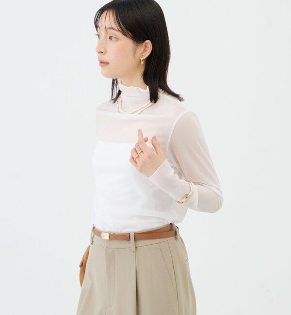 NOLLEY'S sophi「ウォッシャブルシアーオーガンジータートルネック」|Tシャツ・カットソー|