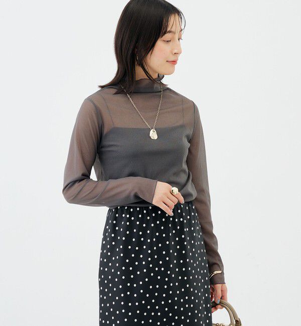 NOLLEY'S sophi「ウォッシャブルシアーオーガンジータートルネック」|Tシャツ・カットソー|