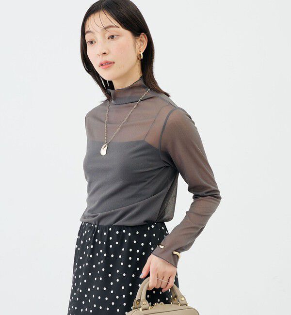 NOLLEY'S sophi「ウォッシャブルシアーオーガンジータートルネック」|Tシャツ・カットソー|