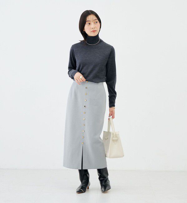 NOLLEY'S sophi「《セットアップ対応》《吸湿発熱》ウォッシャブルウーレット釦タイトスカート」|タイト|