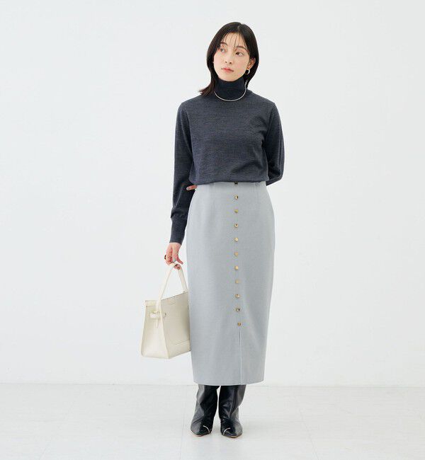 NOLLEY'S sophi「《セットアップ対応》《吸湿発熱》ウォッシャブルウーレット釦タイトスカート」|タイト|