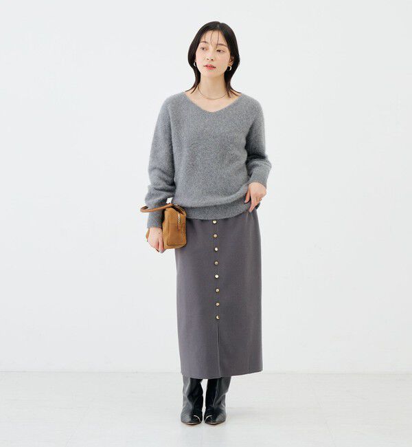 NOLLEY'S sophi「《セットアップ対応》《吸湿発熱》ウォッシャブルウーレット釦タイトスカート」|タイト|