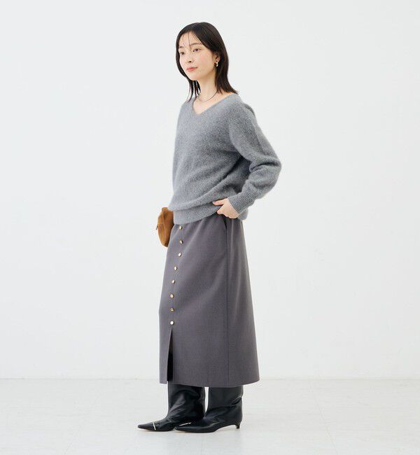 NOLLEY'S sophi「《セットアップ対応》《吸湿発熱》ウォッシャブルウーレット釦タイトスカート」|タイト|