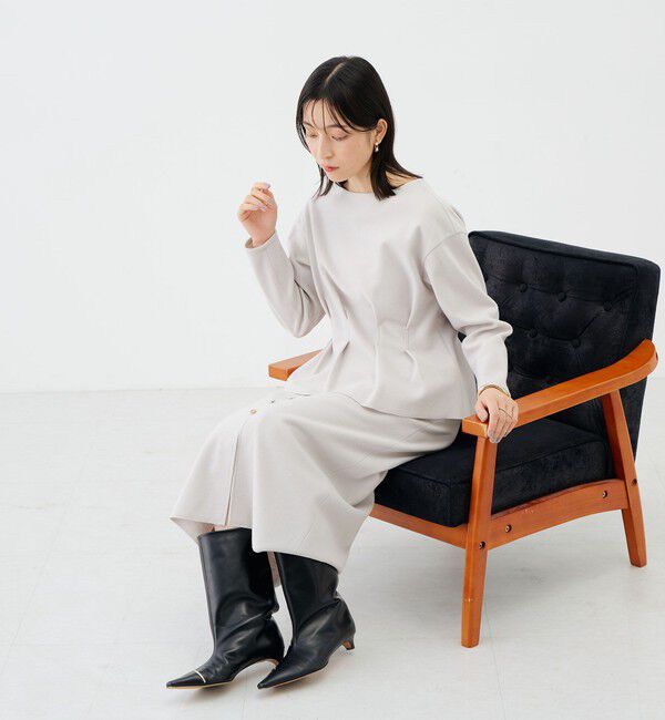 NOLLEY'S sophi「《セットアップ対応》《吸湿発熱》ウォッシャブルウーレット釦タイトスカート」|タイト|