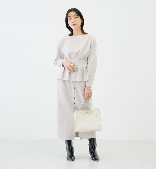 NOLLEY'S sophi「《セットアップ対応》《吸湿発熱》ウォッシャブルウーレット釦タイトスカート」|タイト|