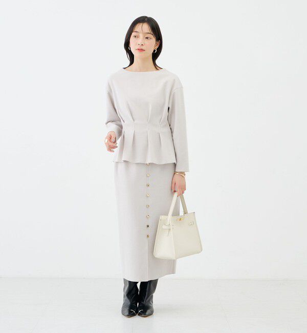 NOLLEY'S sophi「《セットアップ対応》《吸湿発熱》ウォッシャブルウーレットウエストタックプルオーバー」|Tシャツ・カットソー|