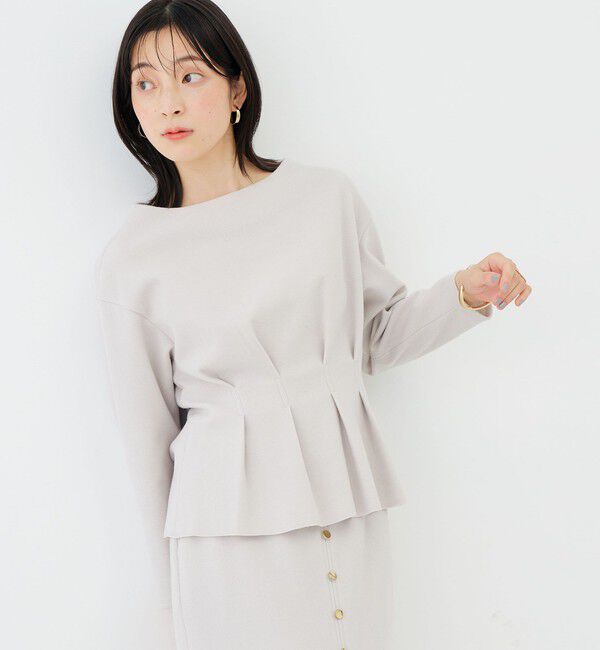 NOLLEY'S sophi「《セットアップ対応》《吸湿発熱》ウォッシャブルウーレットウエストタックプルオーバー」|Tシャツ・カットソー|