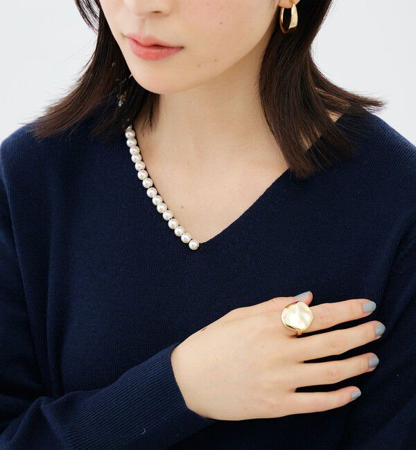 NOLLEY'S sophi「【WEB限定】《手洗い可能》片衿パール総針コクーンワンピース」|ワンピース|