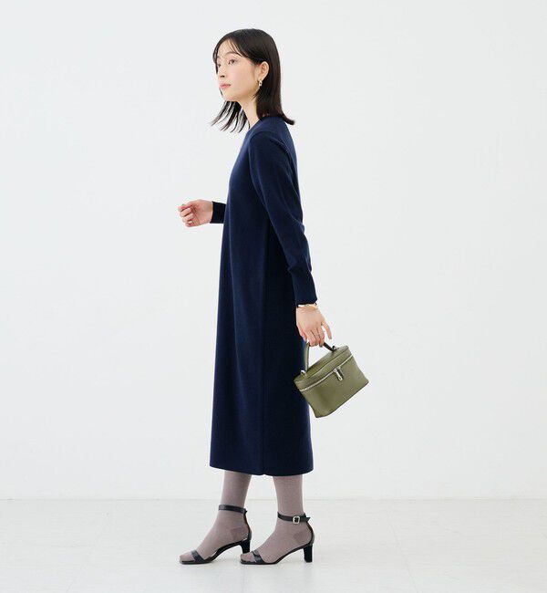 NOLLEY'S sophi「【WEB限定】《手洗い可能》片衿パール総針コクーンワンピース」|ワンピース|