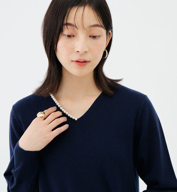 NOLLEY'S sophi「【WEB限定】《手洗い可能》片衿パール総針コクーンワンピース」|ワンピース|