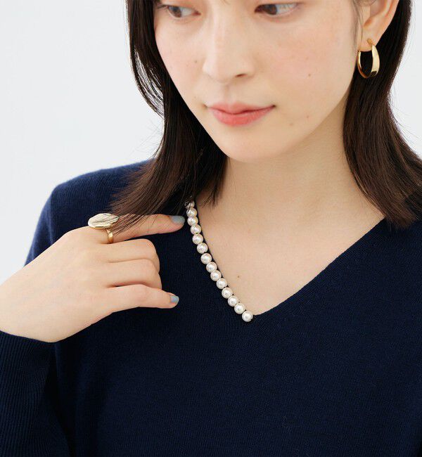 NOLLEY'S sophi「【WEB限定】《手洗い可能》片衿パール総針コクーンワンピース」|ワンピース|