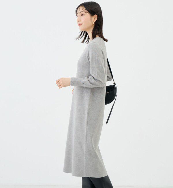 NOLLEY'S sophi「【WEB限定】《手洗い可能》片衿パール総針コクーンワンピース」|ワンピース|