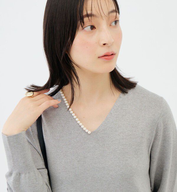 NOLLEY'S sophi「【WEB限定】《手洗い可能》片衿パール総針コクーンワンピース」|ワンピース|
