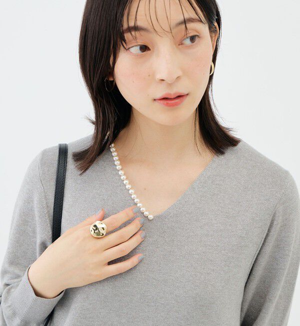NOLLEY'S sophi「【WEB限定】《手洗い可能》片衿パール総針コクーンワンピース」|ワンピース|