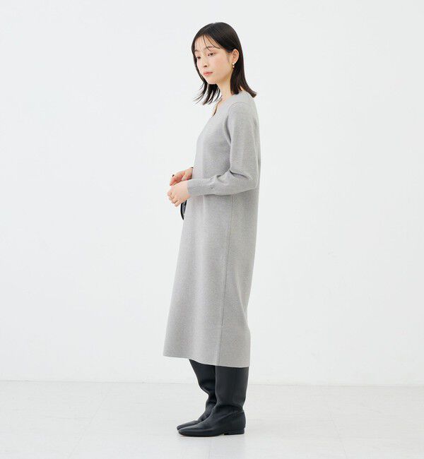 NOLLEY'S sophi「【WEB限定】《手洗い可能》片衿パール総針コクーンワンピース」|ワンピース|