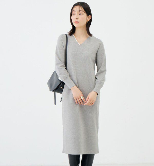 NOLLEY'S sophi「【WEB限定】《手洗い可能》片衿パール総針コクーンワンピース」|ワンピース|