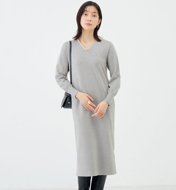 NOLLEY'S sophi「【WEB限定】《手洗い可能》片衿パール総針コクーンワンピース」|ワンピース|