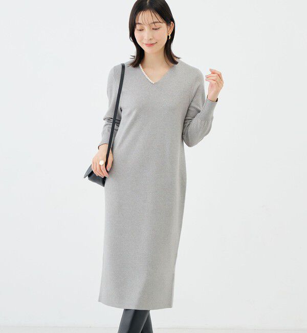 NOLLEY'S sophi「【WEB限定】《手洗い可能》片衿パール総針コクーンワンピース」|ワンピース|