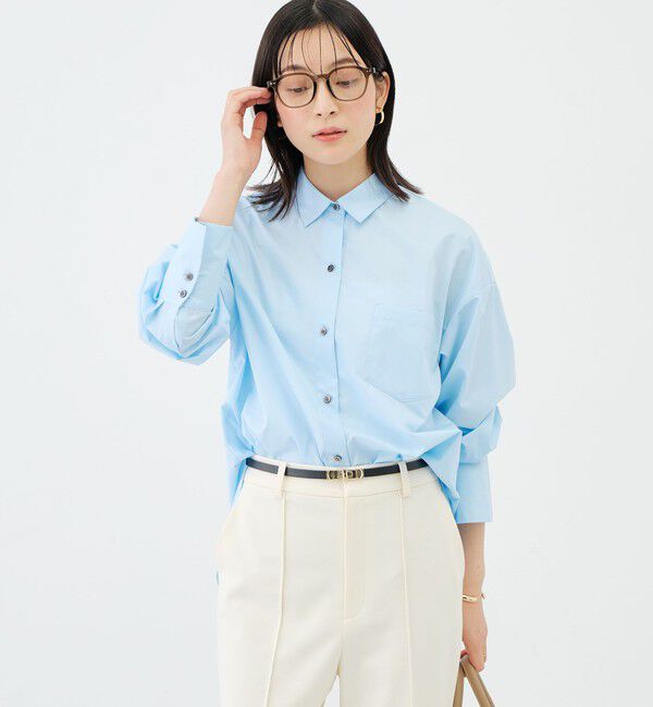 NOLLEY'S sophi「ウォッシャブルTCブロードオーバーシャツ」|シャツ・ブラウス|サックス